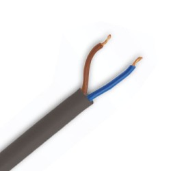 Καλώδιο Οβάλ PVC Διπλής Επένδυσης H03VVH2-F 2x0.75 Μαύρο - Cubalux