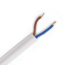 Καλώδιο Οβάλ PVC Διπλής Επένδυσης H03VVH2-F 2x0.75 Λευκό - Cubalux