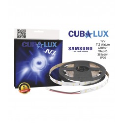 Ταινία Led JAZZ 12V 7,2 Watt IP20 SAMSUNG Chip Ψυχρό λευκό 5700K - 5 μέτρα - CUBALUX