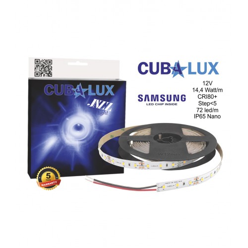 Ταινία Led JAZZ 12V 14,4 Watt IP65 SAMSUNG Chip Θερμό λευκό 3000K - 5 μέτρα - CUBALUX