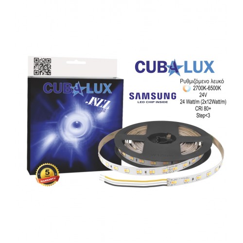 Ταινία Led JAZZ TUNABLE 24V 24 Watt IP20 CCT Ρυθμιζόμενο Λευκό Με SAMSUNG Chip - 5 μέτρα - CUBALUX