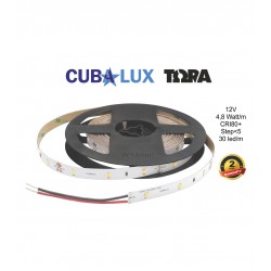 Ταινία Led TΩRA 12V 4,2 Watt IP65 Ψυχρό Λευκό 6000K - 5 μέτρα - CUBALUX