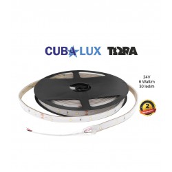 Ταινία Led Αυτοκόλλητη 6W 24V IP68 TΩRA 5 μέτρα Ψυχρό Λευκό 7500K CUBALUX
