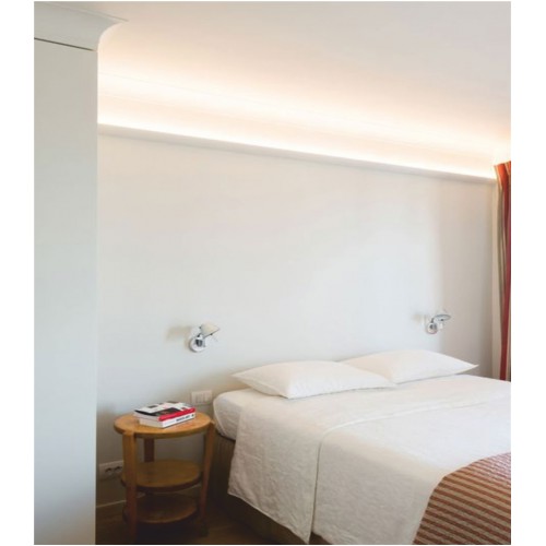 Προφίλ Αλουμινίου Τοίχου Ίσια για Κρυφό Φωτισμό 2 μέτρα - Cubalux