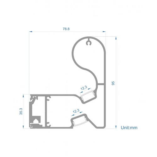 ΣΥΣΤΗΜΑ ΠΡΟΦΙΛ ΑΛΟΥΜΙΝΙΟΥ ΓΙΑ ΚΟΥΠΑΣΤΗ 2 μέτρα - Cubalux