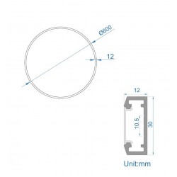 ΚΥΚΛΟΣ ΑΛΟΥΜΙΝΙΟΥ 600MM ΜΕ ΚΑΛΥΜΜΑ ΟΠΑΛ - ΦΩΤΙΣΜΟΣ ΕΣΩΤΕΡΙΚΑ - ΛΕΥΚΟ - Cubalux