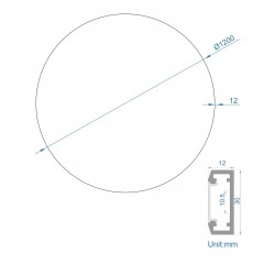 ΚΥΚΛΟΣ ΑΛΟΥΜΙΝΙΟΥ 1200MM ΜΕ ΚΑΛΥΜΜΑ ΟΠΑΛ - ΦΩΤΙΣΜΟΣ ΕΣΩΤΕΡΙΚΑ - ΛΕΥΚΟ - Cubalux