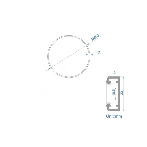 ΚΥΚΛΟΣ ΑΛΟΥΜΙΝΙΟΥ 600MM ΜΕ ΚΑΛΥΜΜΑ ΟΠΑΛ - ΦΩΤΙΣΜΟΣ ΕΞΩΤΕΡΙΚΟΣ - ΛΕΥΚΟ - Cubalux