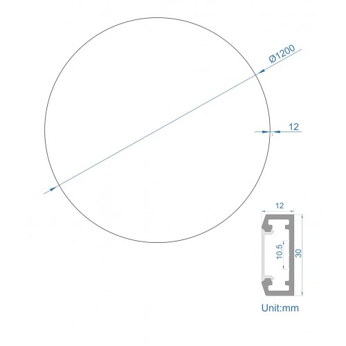 ΚΥΚΛΟΣ ΑΛΟΥΜΙΝΙΟΥ 1200MM ΜΕ ΚΑΛΥΜΜΑ ΟΠΑΛ - ΦΩΤΙΣΜΟΣ ΕΞΩΤΕΡΙΚΟΣ - ΛΕΥΚΟ - Cubalux