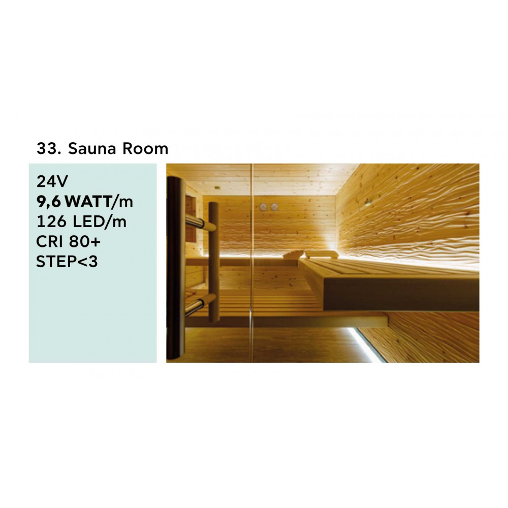 Ταινία Led 9.6W 24V IP67+ JAZZ SPECIAL - Sauna Room - 5 μέτρα - Ουδέτερο Λευκό 4000K - CUBALUX