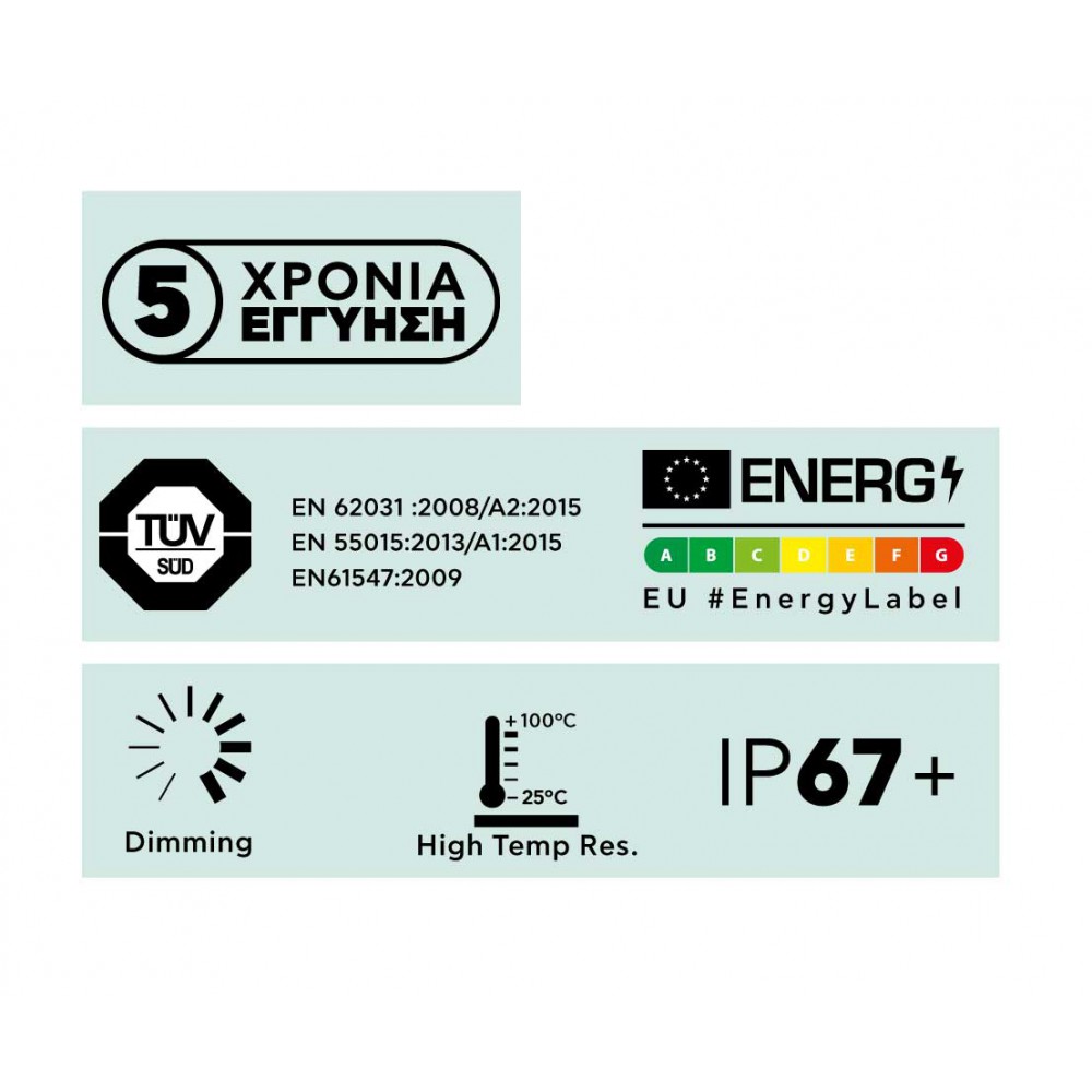 Ταινία Led 9.6W 24V IP67+ JAZZ SPECIAL - Sauna Room - 5 μέτρα - Ουδέτερο Λευκό 4000K - CUBALUX