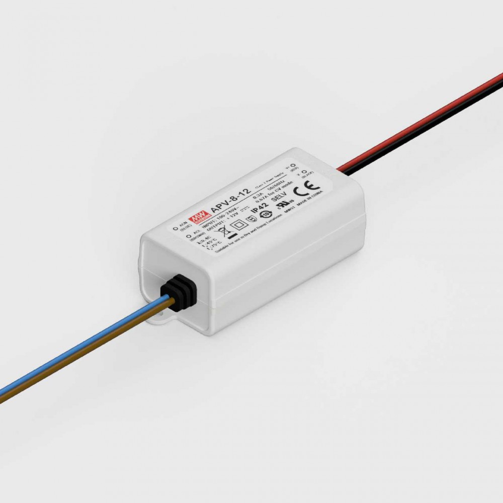 MEAN WELL APV SERIES ― Σταθερής Τάσης 8 Watt 12 Vdc IP42