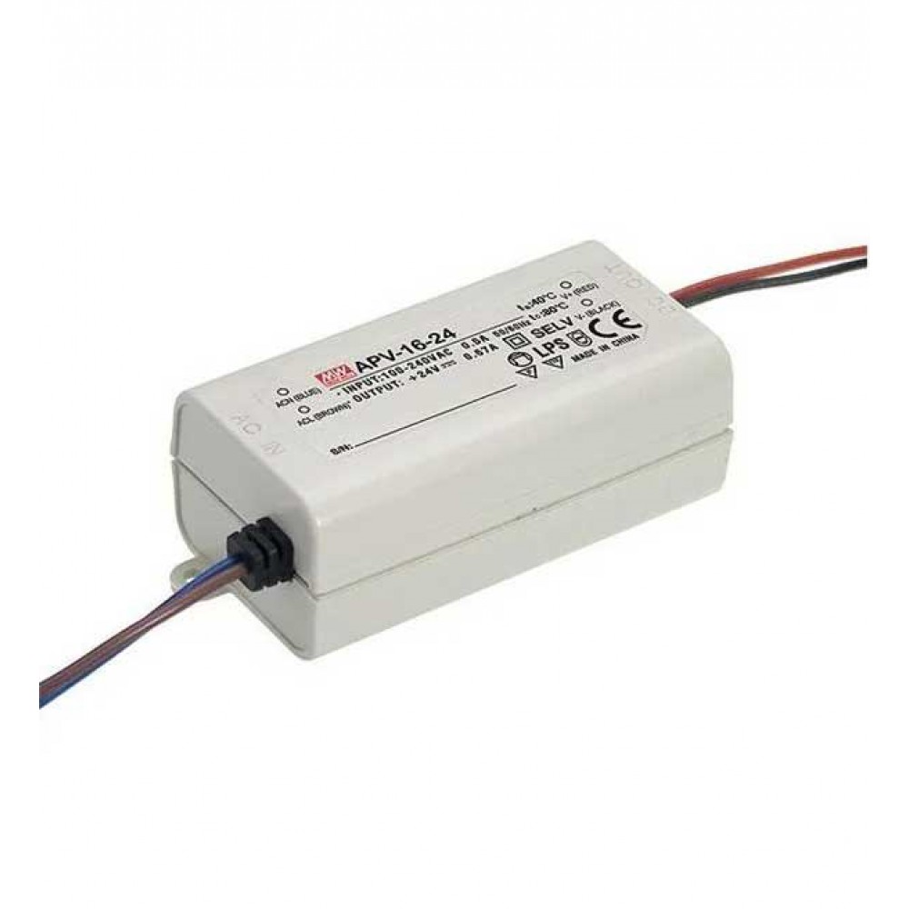 MEAN WELL APV SERIES ― Σταθερής Τάσης 16 Watt 12 Vdc IP42