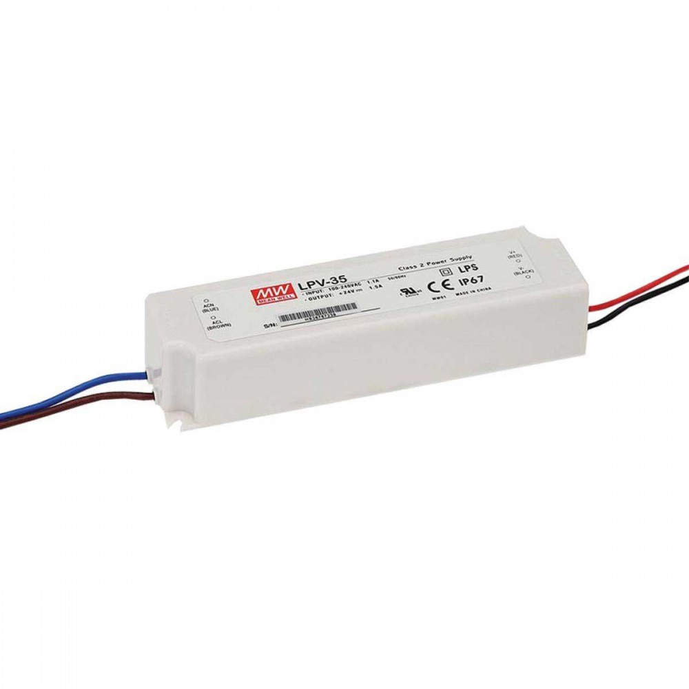 MEAN WELL LPV SERIES ― Σταθερής Τάσης 35 Watt 24 Vdc IP67