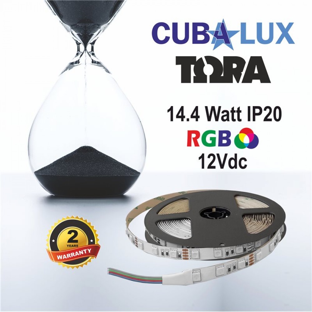 Ταινία Led Αυτοκόλλητη 14.4W 12V IP20 RGB TΩRA 5 μέτρα CUBALUX