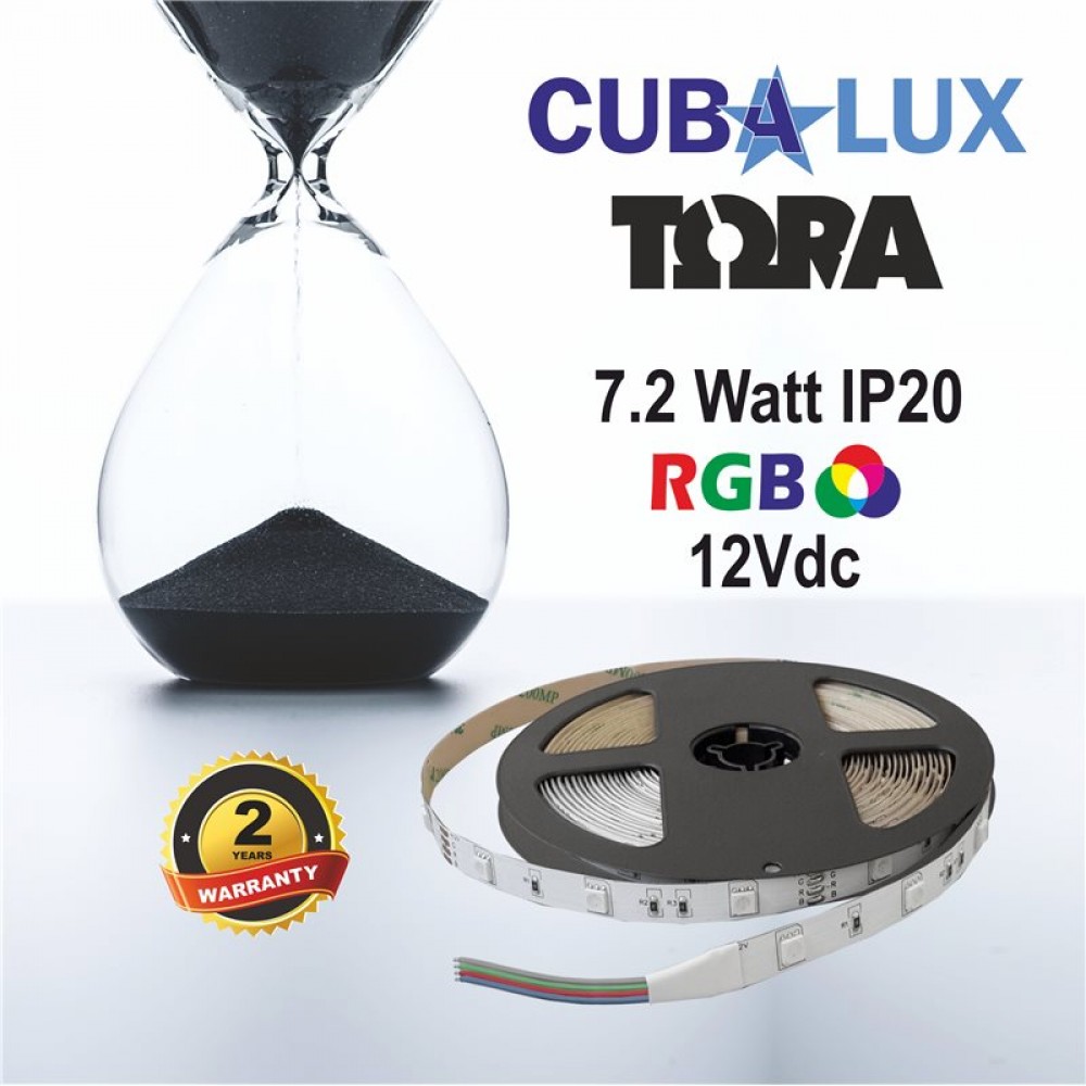 Ταινία Led Αυτοκόλλητη 7.2W 12V IP20 RGB TΩRA 5 μέτρα CUBALUX
