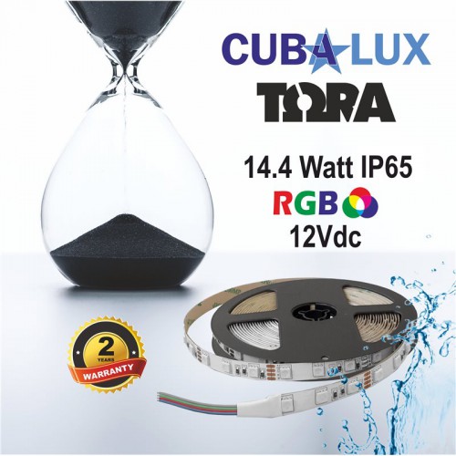 Ταινία Led Αυτοκόλλητη 14.4W 12V IP65 RGB TΩRA 5 μέτρα CUBALUX