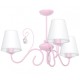 Παιδικό Φωτιστικό Πολυέλαιος με Καπέλα SARA 3-φωτο Ροζ με Κρύσταλλα 3x E14 - MiLagro