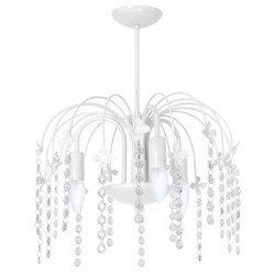 Παιδικό Φωτιστικό Πολυέλαιος Laura 3φωτο Λευκό με Κρύσταλλα - MiLagro
