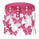 Παιδικό Φωτιστικό Οροφής ANGELICA Μεταλλικό 3xE27 Φούξια Με Πεταλούδες Και Κρύσταλλα - MiLagro