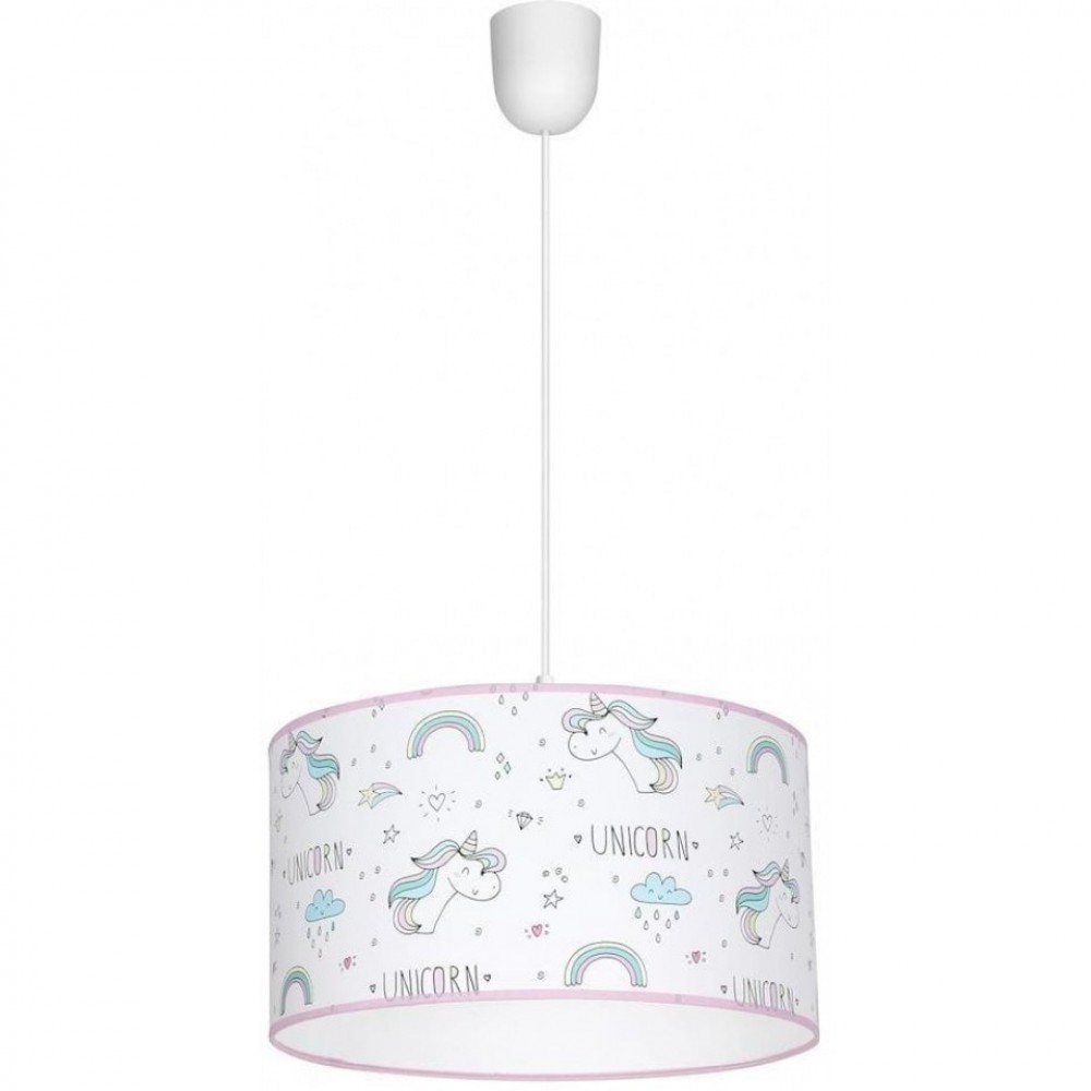 Φωτιστικό Οροφής Λευκό Uni με Μονόκερους Ροζ - MiLagro