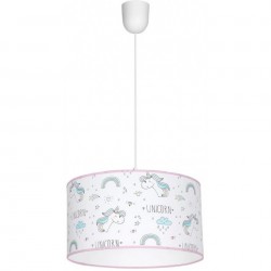 Φωτιστικό Οροφής Λευκό Uni με Μονόκερους Ροζ - MiLagro