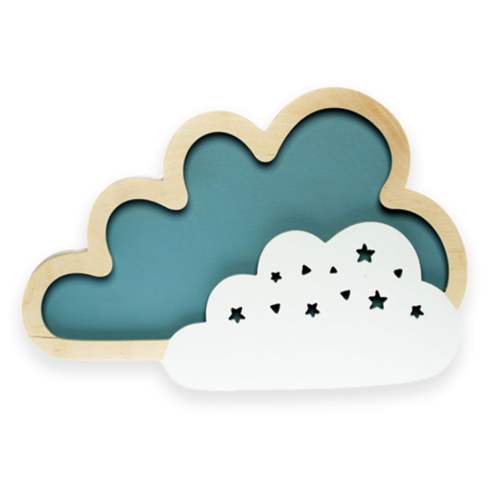 Παιδικό Φωτιστικό LED Ξύλινη Απλίκα Τοίχου CLOUD 8W Συννεφάκι - MiLagro