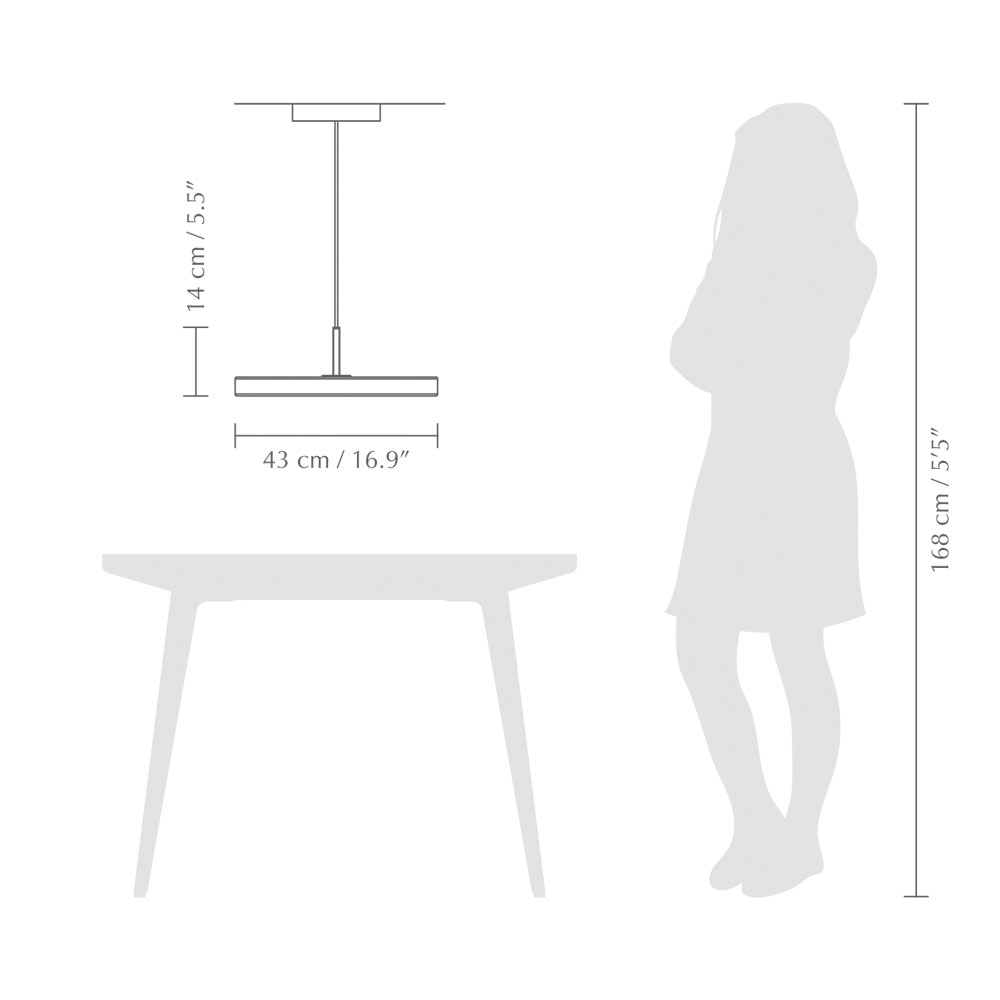 Κρεμαστό Φωτιστικό LED Asteria Anthracite 17W G43cm by UMAGE