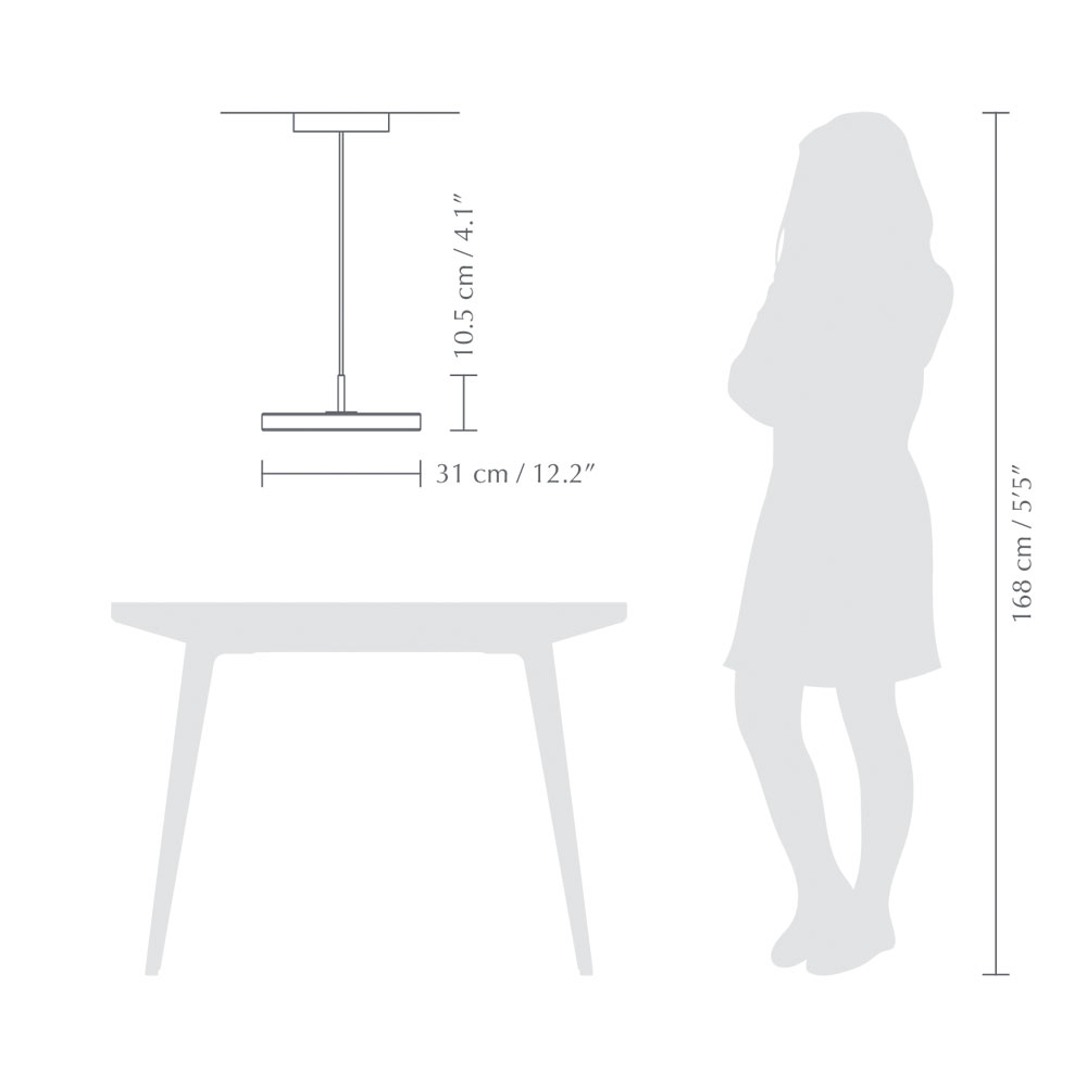 Κρεμαστό Φωτιστικό LED Asteria Mini Petrol Blue 14W Φ31cm Dimmable by UMAGE