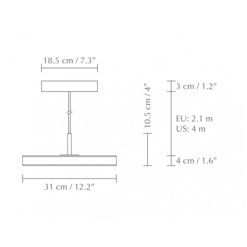 Κρεμαστό Φωτιστικό LED Asteria Mini Nuance Orange 14W Φ31cm Dimmable by UMAGE