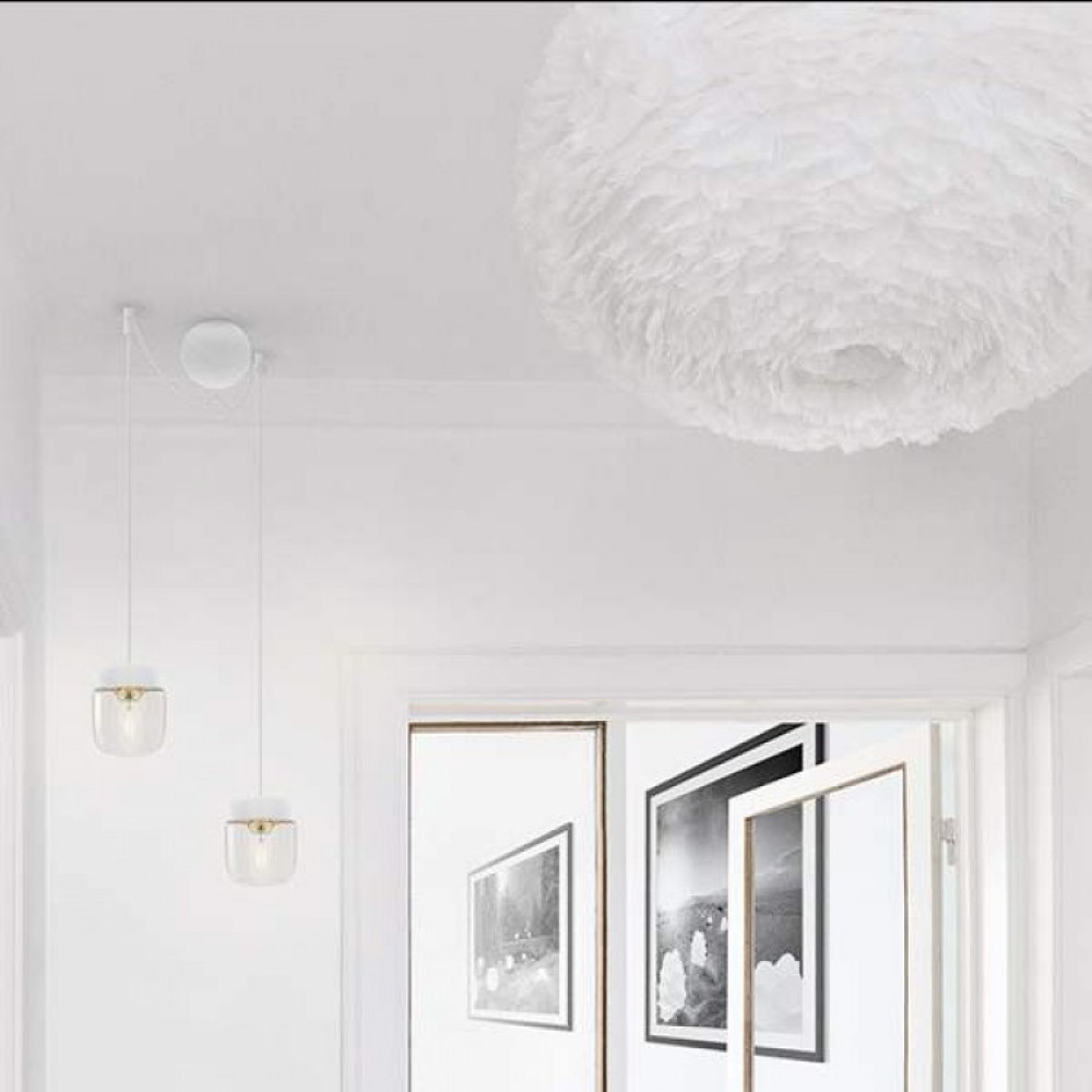 Ροζέτα Σιλικόνης Λευκή Στρογγυλή Cannonball Για 2 Κρεμαστά Φωτιστικά - Cluster 2 by UMAGE