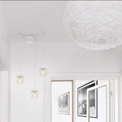 Ροζέτα Σιλικόνης Λευκή Στρογγυλή Cannonball Για 3 Κρεμαστά Φωτιστικά - Cluster 3 by UMAGE