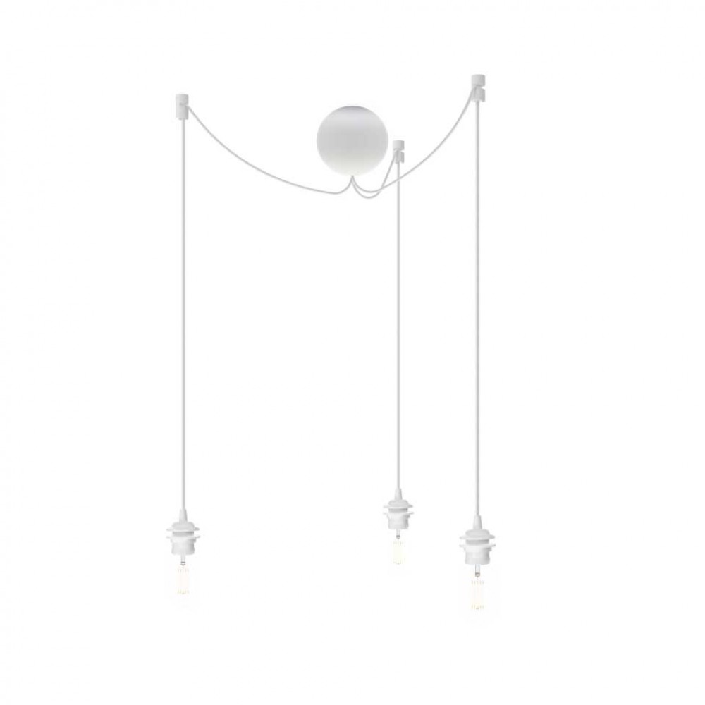 Ροζέτα Σιλικόνης Λευκή Στρογγυλή Cannonball Για 3 Κρεμαστά Φωτιστικά - Cluster 3 by UMAGE