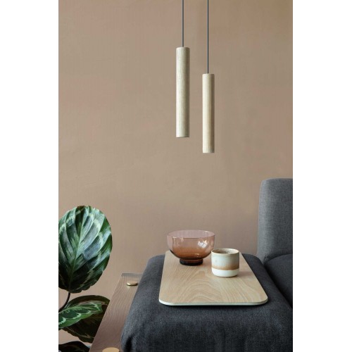 LED Κρεμαστό Φωτιστικό Από Ξύλο Δρυς Φυσικό  - OAK 2W Chimes by UMAGE