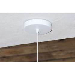 Κρεμαστή Ανάρτηση Με Ροζέτα Μεταλλική με Υφασμάτινο Καλώδιο Λευκή 1xE27  Rosette by UMAGE