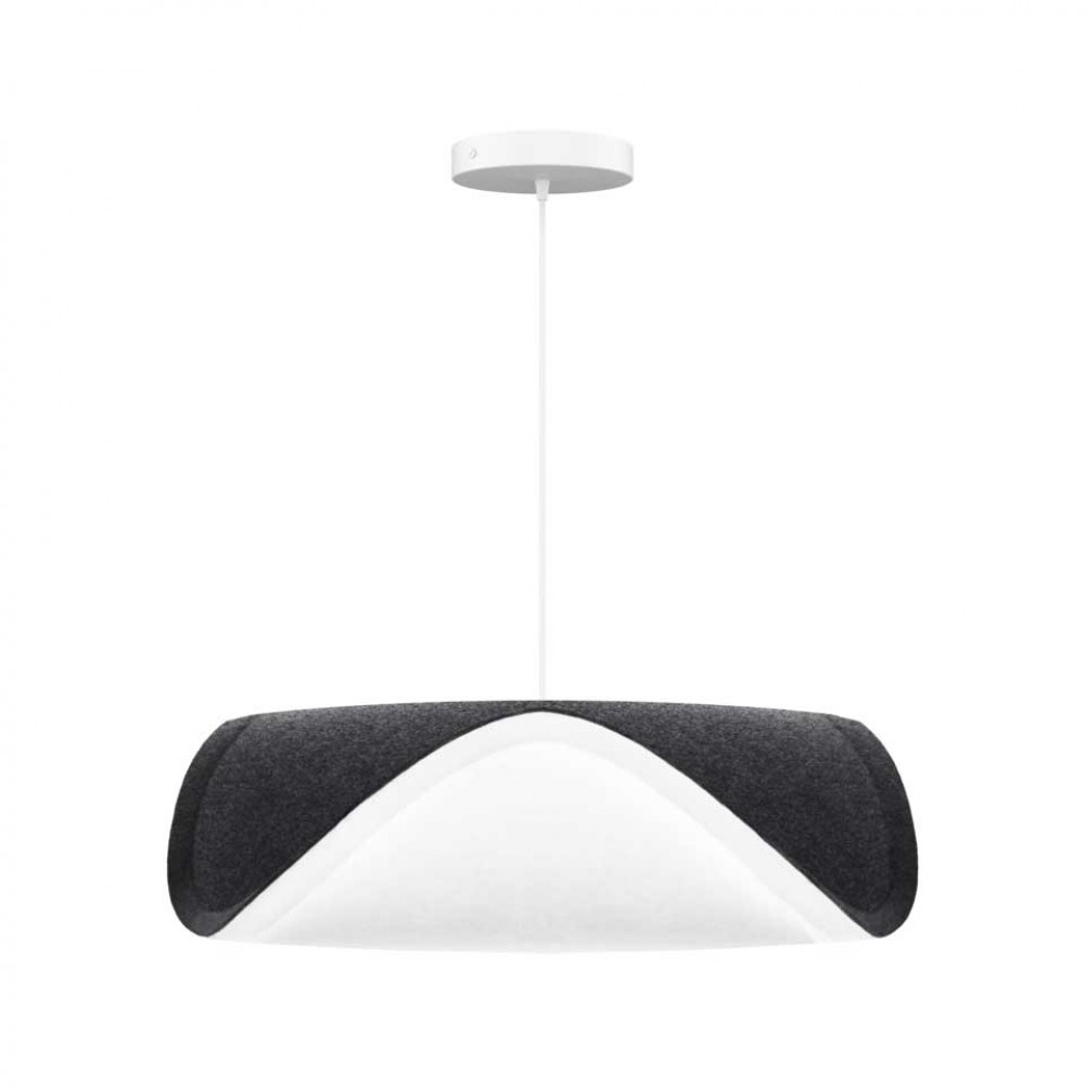 Κάλυμμα Φωτιστικού Από Ύφασμα Λευκό-Γκρι Sine by UMAGE