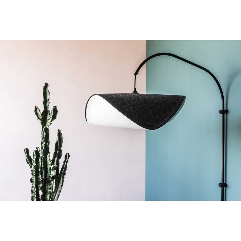 Κάλυμμα Φωτιστικού Από Ύφασμα Λευκό-Γκρι Sine by UMAGE