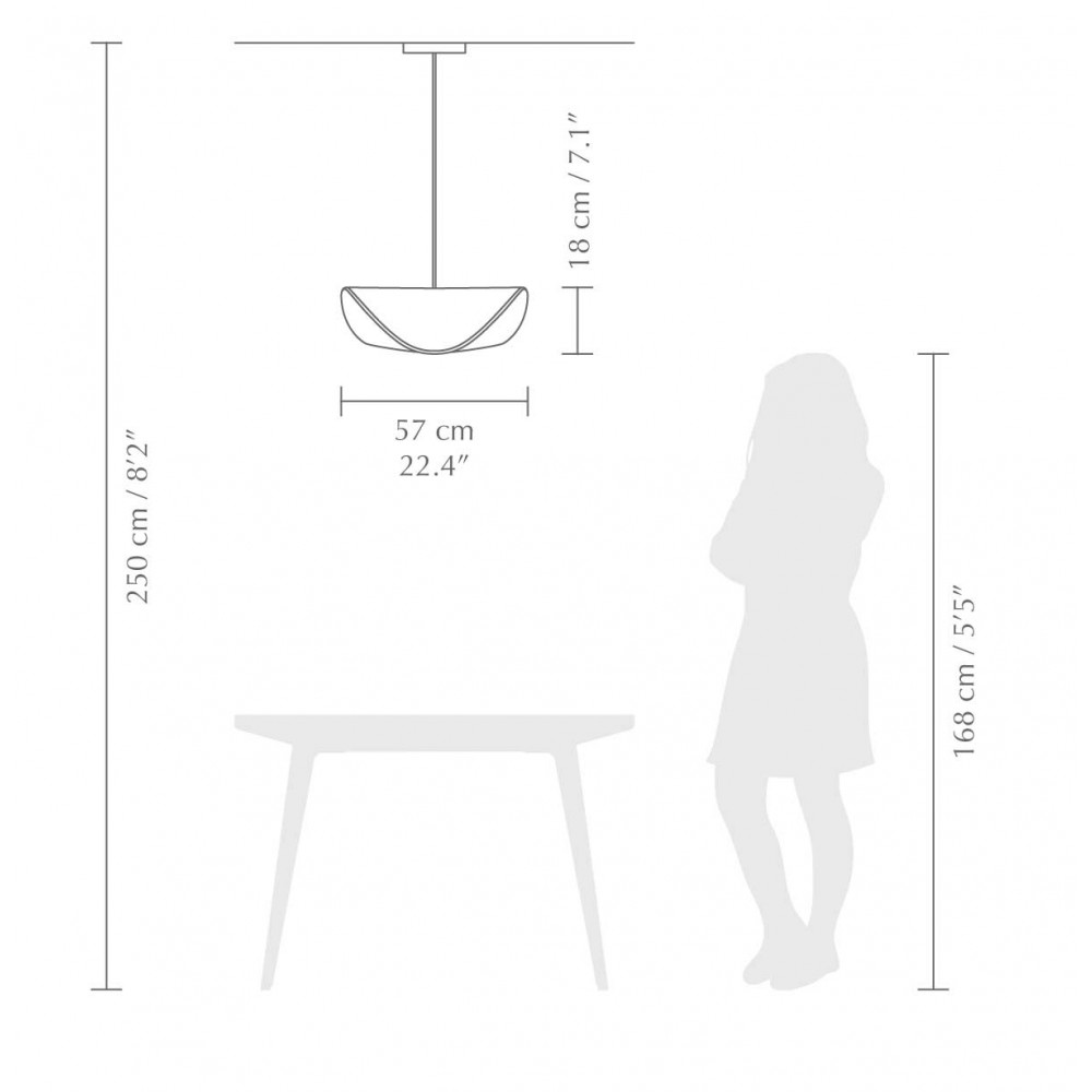 Κάλυμμα Φωτιστικού Από Ύφασμα Λευκό-Γκρι Sine by UMAGE
