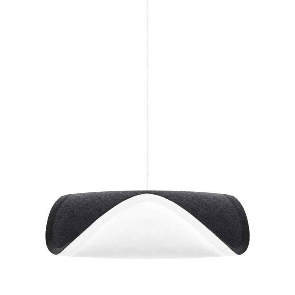 Κάλυμμα Φωτιστικού Από Ύφασμα Λευκό-Γκρι Sine by UMAGE