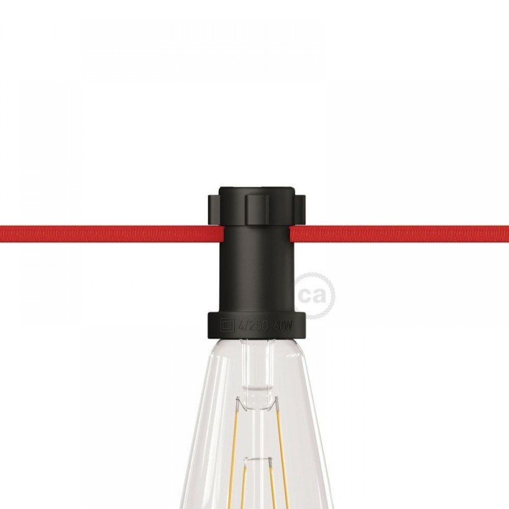 Ντουί Θερμοπλαστικό Ε27 Μαύρο για Γιρλάντα Creative Cables Italy