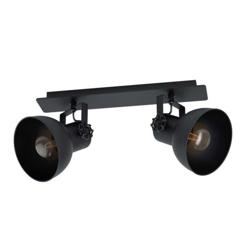 Φωτιστικό Σποτ Vintage Industrial Μαύρο Ματ 2x40W E27 BARNSTAPLE 1 - Eglo