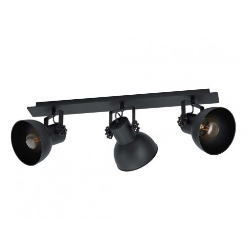 Φωτιστικό Σποτ Vintage Industrial Μαύρο Ματ 3x40W E27 BARNSTAPLE 1 - Eglo
