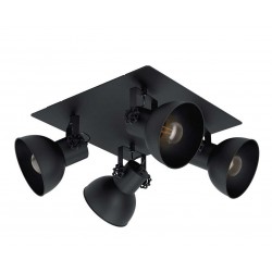 Φωτιστικό Σποτ Vintage Industrial Μαύρο Ματ 4x40W E27 BARNSTAPLE 1 - Eglo