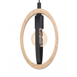 Vintage Κρεμαστό Φωτιστικό Από Μέταλλο Και Ξύλο Τρίφωτο Σε Ράγα 3x40W E27 BASILDON - Eglo