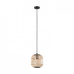 Vintage Κρεμαστό Φωτιστικό Μονόφωτο Από Ξύλο Φυσικό Φ21 1xE27 28W BORDESLEY - Eglo