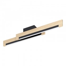 LED Πλαφονιέρα Σε Μαύρο Και Δρύινα Χρώματα 2x10W DIMMABLE - CAMACHO Eglo