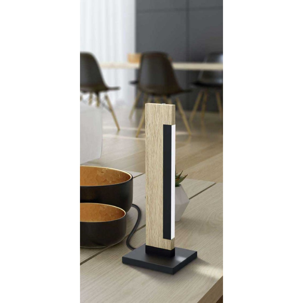 LED Επιτραπέζιο Φωτιστικό Σε Μαύρο Και Δρύινα Χρώματα 6,5W - CAMACHO Eglo