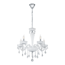 Κρεμαστό Φωτιστικό Πολυέλαιος Γυάλινος Λευκός Ø59cm 5X 40W E14 CARPENTO EGLO