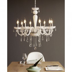 Κρεμαστό Φωτιστικό Πολυέλαιος Γυάλινος Λευκός Ø70cm 8X 40W E14 CARPENTO EGLO