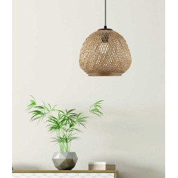 Vintage Κρεμαστό Φωτιστικό Μονόφωτο Από Ξύλο Φυσικό 1xE27 40W DEMBLEBY - Eglo